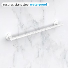 YUET Towel Rail 60CM Matte Black Hand Towel Holder Bar Bathroom Holders For Bathrooms Kitchen Dish Cloths Hanger 304 Stainless Steel RUSTPROOF Wall Mounted 24'' White