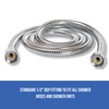 1.5m Shower Hose with Washers Chrome Replacement Anti-Kink Pipe