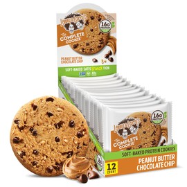 Lenny & Larry's The Complete Cookie, Peanut Butter Chocolate Chip, Soft Baked, 16g Plant Protein, Vegan, Non-GMO, 4 Ounce Cookie (Pack of 12)