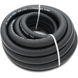 3/8 Transmission Oil Cooler Hose - SAE J1532 Power Steering Hose 10FT, Ideal for Fuel, Hydraulic, and Power Steering Applications, Excellent Heat and Oil Resistance 300PSI High Pressure