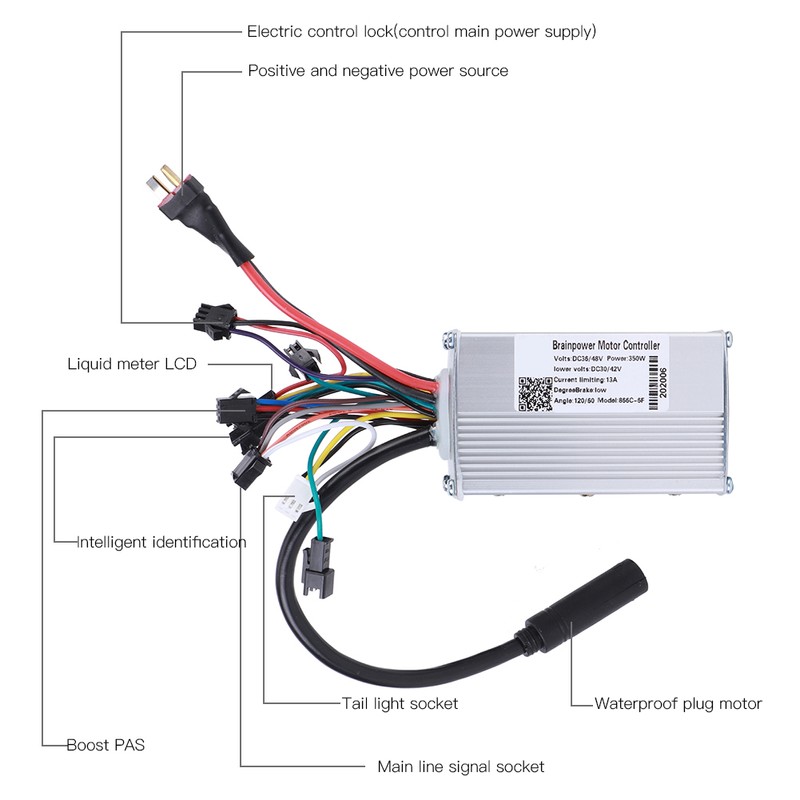 Electric Bicycle Waterproof Line Kit Mountain Bike Assist Controller Meter