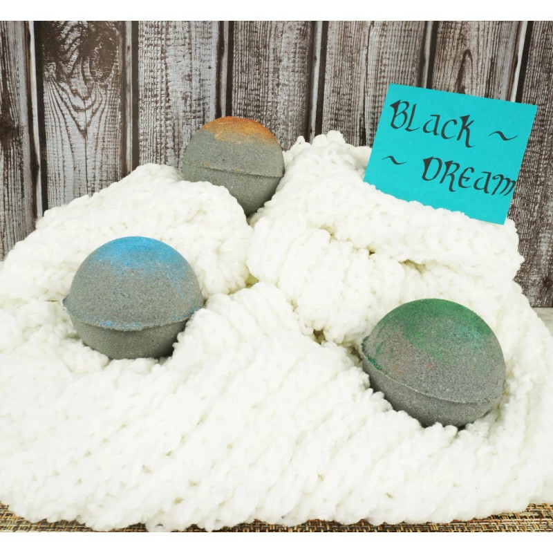 Natural Glist Black Bath Bomb, Black Dream, Deep Cleanse and