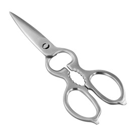 volumoon Kitchen Scissors, 4-in-1 Stainless Steel Kitchen Scissors, All-purpose Scissors, Sharp Cooking Scissors for Kitchen, Chicken, Poultry, Fish, Meat, Herb Silver, Dishwasher Safe - Silver