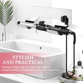 Stainless Steel Curling Iron Holder Wall Mount, Flat Iron Organizer with Heat Resistant Design for Small Bathrooms & Dorms, Space-Saving Hair Tool Storage for Busy Professionals and Students