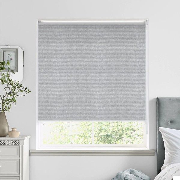 HOMEBOX 100% Blackout Roller Shade, Striped Jacquard Window Blinds Textured