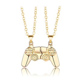 Magnetic Couples Matching Necklaces, Game Controller Pendant Puzzle Piece Best Friend Necklace His and Hers Relationship Valentines Gifts
