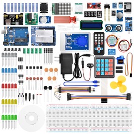 OCCULO Kit de Componentes Electronicos, Protoboard, Kit de Electronica con Placa Prototipo, Motor Paso a Paso, Inicio de Componentes Electrónicos Completo（Viene con un Tutorial）