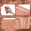 2 Pack Holographic Rose Gold Tinsel Curtains, 3.2x8.2ft Party Streamers