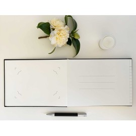 Tree of Life Condolence Book - 96 Blank Inner Pages with Silver Gilt Edges & Storage Box Hardcover Memorial Guest Book & Keepsake Pocket for Condolence Cards - for Funeral Services (White, 218x160mm)