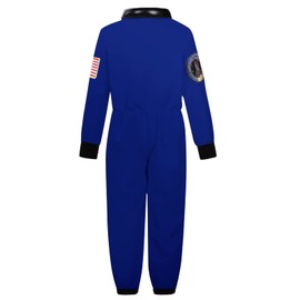 Dormstop Astronaut Costume for Kid Boy NASA Space Jumpsuit Space Outfit Pretend Dress up 3-12Years