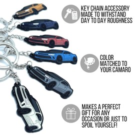 Dubbs Hardware Camaro Accessories - For Chevy Camaro Keychain - Color Matched Colors - For Camaro SS RS Key Chain Key Fob - Detailed Enamel Keychain(Camaro, Orange)