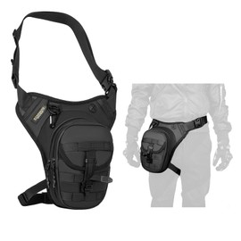 Tactical Motorcycle Leg Bag Drop Leg Bag - Thigh Waist Fanny Pack Multipurpose Military Bags Expandable Space for Rider Motorcycle Bike Cycling Hiking Travel, Black 679, tactical bag