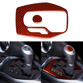 NVCNX Real Premium Carbon Fiber Compatible with Chevy Camaro 2016-2024 2017 2018 2019 2020 2021 2022 2023 Accessories Car Gear Shift Panel Cover Sticker Decal Interior Center Console Trim Red