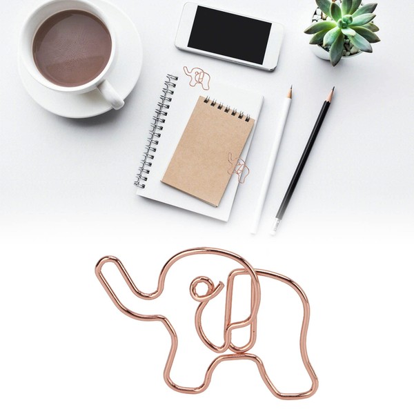 HERCHR Pack of 20 Paper Clips Elephant Motif as Decoration