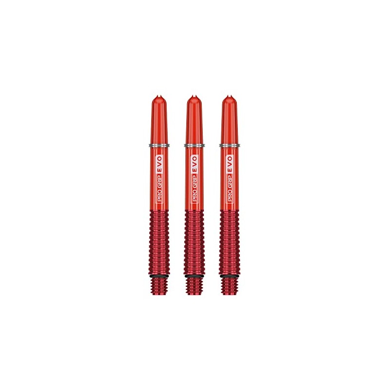 Target Darts Red Pro Grip Evo Aluminium Dart Shafts Medium