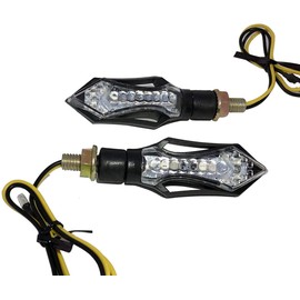 MotorToGo Black Sequential Turn Signals LED Turn Signals Blinkers Indicators Compatible for 2016 Yamaha FZ07