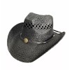 Milani 100% Straw Cowboy Hat Black (#ST-0333)