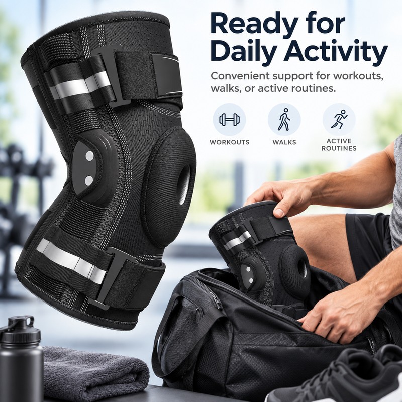 Hinged Knee Brace for Daily & Sports Support – Adjustable