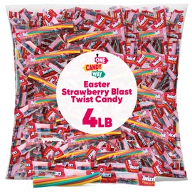 TwizzlerStrawberry Blast Licorice, 4lb Pack of Easter Candy Individually Wrapped, Ideal Easter Eggs Fillers for Holiday Gatherings, Candy Bowls, Party Favors, Classroom Rewards, Family Celebrations