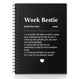QYUVK Work Bestie Definition Spiral Notebook/Journal, Notebook Gift for Women Friend Teacher Book Lover, Work Bestie Gift, Colleague Gift, Retirement Birthday Gift for Best Friend, Thank You Gift
