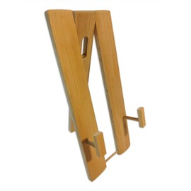 C&K Solutions Bamboo Tripod Folding Fan Stand Wall Mount; Sturdy Display Base; Large Japanese Hand Held Fan Holder