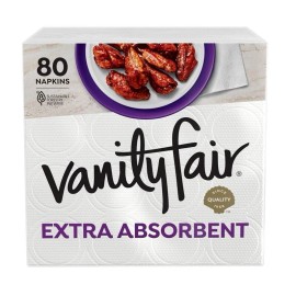 Vanity Fair Extra Absorbent Premium Paper Napkins, 80 Count, Soft and Strong