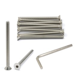 iexcell 10 Pcs 5/16-18 x 4" Stainless Steel 304 Hex Socket Flat Head Cap Screws Bolts Kit