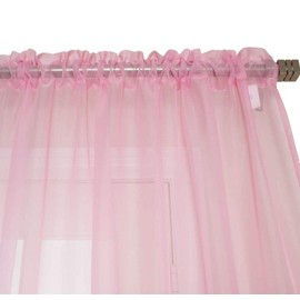 NIM Textile Elegant Sheer Voile Curtains Panels, Rod Pocket Top, 2 panles 140 cm x 213 cm Each, Light Pink, Love Inn Collection