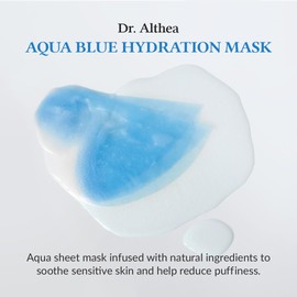 Dr.Althea Aqua Blue Hydration Mask | Reduce Facial Puffiness with Tannins | Sheet Mask for Long-Lasting Hydration | Vegan Korean Skincare (Pack of 4)