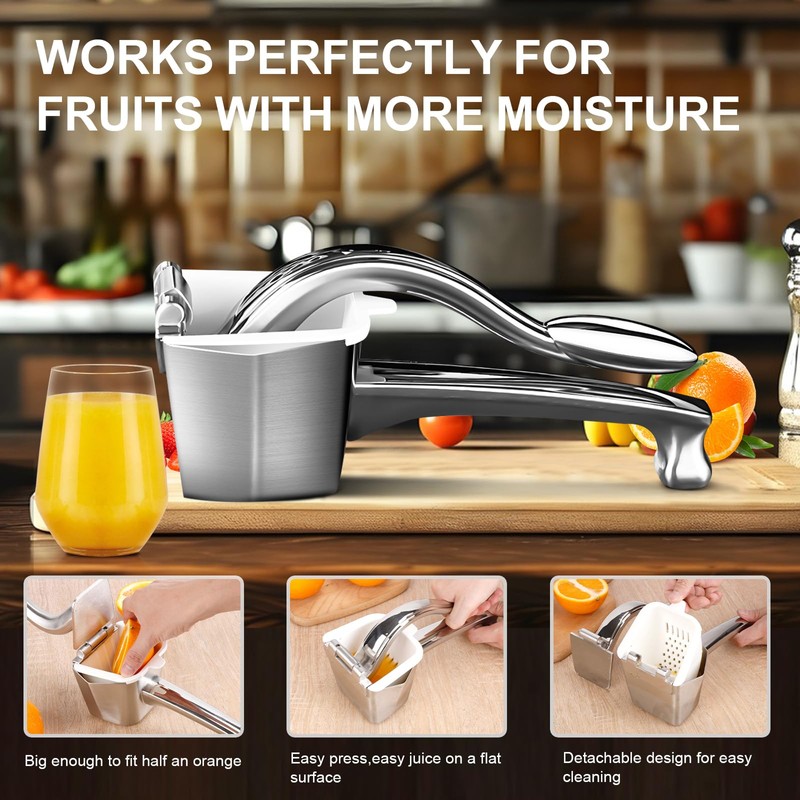 Manual Citrus Juicer Press - Heavy Duty Stainless Steel Lemon/Orange