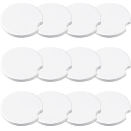 Frienda Ceramic Car Sublimation Blanks Cupholders Sandstone for Car Cup with Finger Notch for Easy Removal Ceramic Auto Cupholder Keep Vehicle from Cold Drink Sweat Stain Spill(12 Pieces)