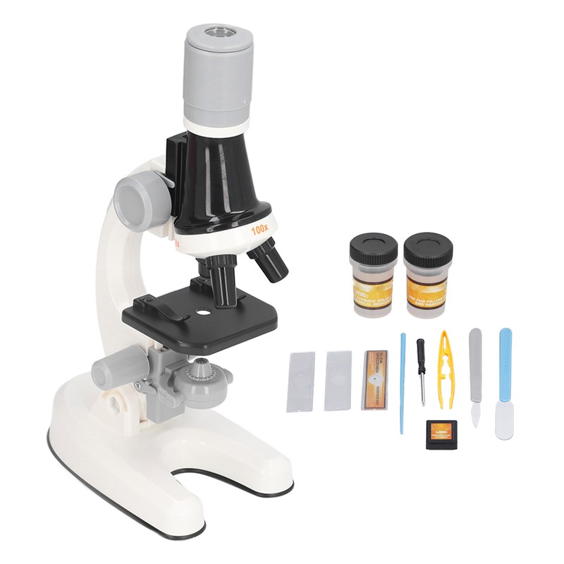Kids Microscope Kit LED 1200X Microscope with Specimen Slides Science