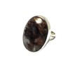 CHAROITE Sterling Silver 925 Oval Gemstone Ring (Size N) -