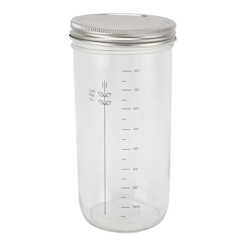 Sourdough Bread Starter Kit 34oz Glass Jar with Lid Date