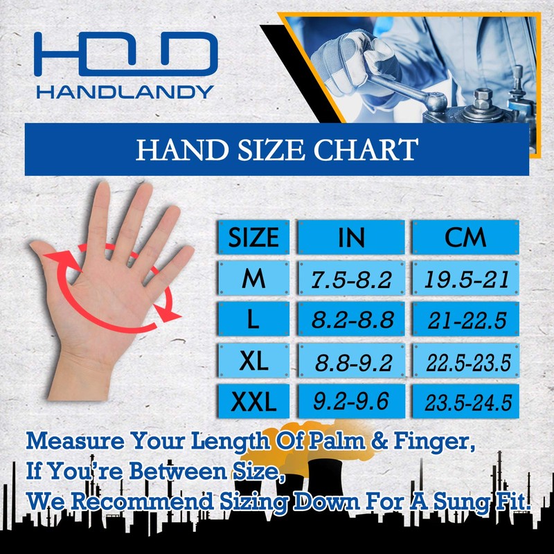 HANDLANDY Anti Vibration Gloves, SBR Padding, TPR Protector Impact Gloves,