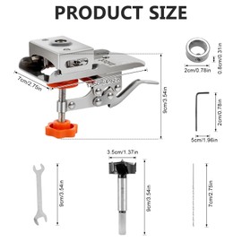Hinge Drilling Template 35 mm, Drilling Template Pot Hinge, Drilling Quick Drill Guide Locator Pot Hinge Drilling Template for Woodworking Doors and Cabinets Hole Opening