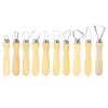 HARFINGTON 10pcs Clay Sculpting Tools Wooden Handle Stainless Steel Head