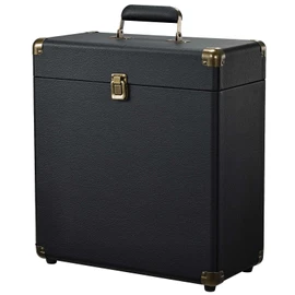 Costravio Vinyl Record Storage Record Holder Display Box Album Storage Moving Boxes Holds 30 Valuable Records 7/10/12 Inch Record Crates Vinyl Organizer for Journey Black