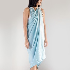 Salt Earth Cotton Turkish Beach Towel, Bath Towels Set of 4 Large, Towels for Bathroom, Beach Essentials,Gym Towels, Quick Dry Towel for Shower & Pool, Lightweight, Large Bath Towels for All (Aqua)