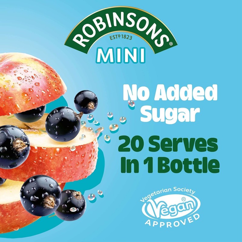 Robinson's Fruit Drink, Apple & Blackcurrant, No Added Sugar, 1