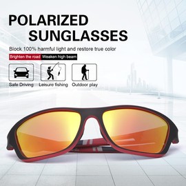 MIRYEA Polarized Outdoor Sports Sunglasses for Men Women 100% UV400 Protection Glasses Superlight Unbreakable Shades Cycling Running Driving Fishing Hiking Floating Golf Baseball Motorcycle Eyewear