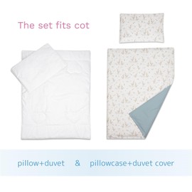 Baby Comfort 4 Piece Toddler Kids Cot Bed Set 120x90 cm Duvet Pillow Duvet Cover Pillowcase (Duck)