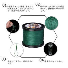 Goture PE Line Fishing Line 500m pe 1.2#4 Strands Strong PE Line Fishing Line Fishing Line High Strength Heavy Duty High Distance Abrasion Resistant Low Elongation Green