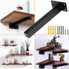 AYSUM 6 Pack Shelf Brackets Black 8 Inch Right Angle
