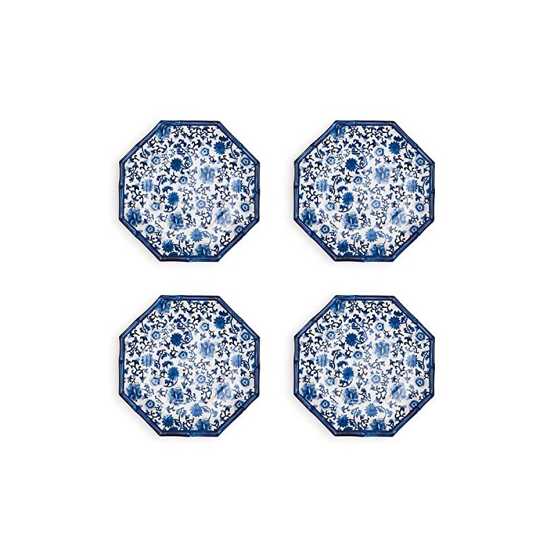 Two's Company Set of 4 Chinoiserie Touch Octagonal Dinner Plate