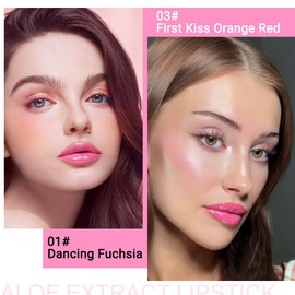 Jelly Color Changing Lipstick Queen,Mood Moisturizer Long Lasting Lip Care Lip Balm Magic Waterproof Lip Gloss Glossly Makeup Lipstick Set for Women (2pc 01#&03#)