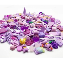The Slippery Pearl 10 Resin Cabochons Food Slime Charms Valentines Day Purple Assorted Lot