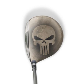 ParSkins Fairway Wood and Hybrid Skin - Premium Precut Vinyl Golf Head Wrap - Easy to Install - Knife-Less Tape Included - Made in USA - Right Hand - Skull Tan