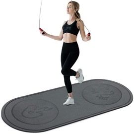 Jump Rope Mat 71"x31" Larger Non-Slip Indoor Outdoor Exercise Fitness Mat, Crossrope Jump Rope Pad, High-Density Workout Shock Absorption Jump Mat for Home Gym Flooring Concrete Jumping Rope