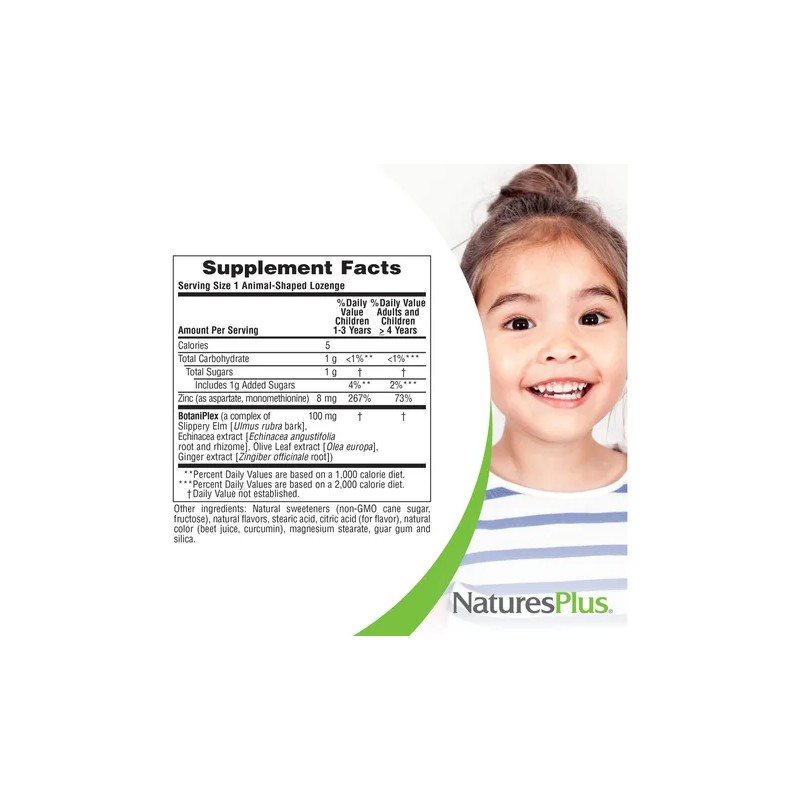 Naturesplus Kidzinc Zinc Para Niños 90 Pastillas Tangerina